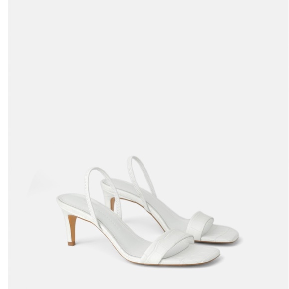 Zara Leather Heeled Sandals - Picture 2 of 6